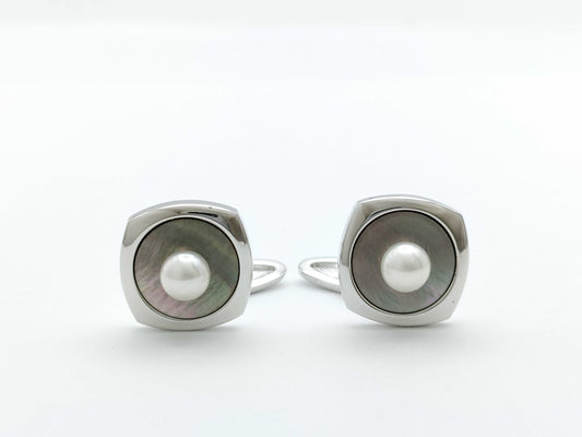 MIKIMOTO Pearl Diameter Approx. 5.9-6.0mm, Shell Sterling Silver, 14.5g, Tie Clip/Cufflinks 