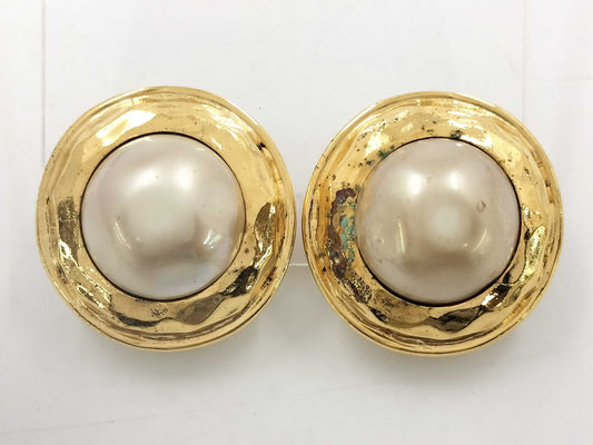 CHANEL Faux Pearl Earrings
