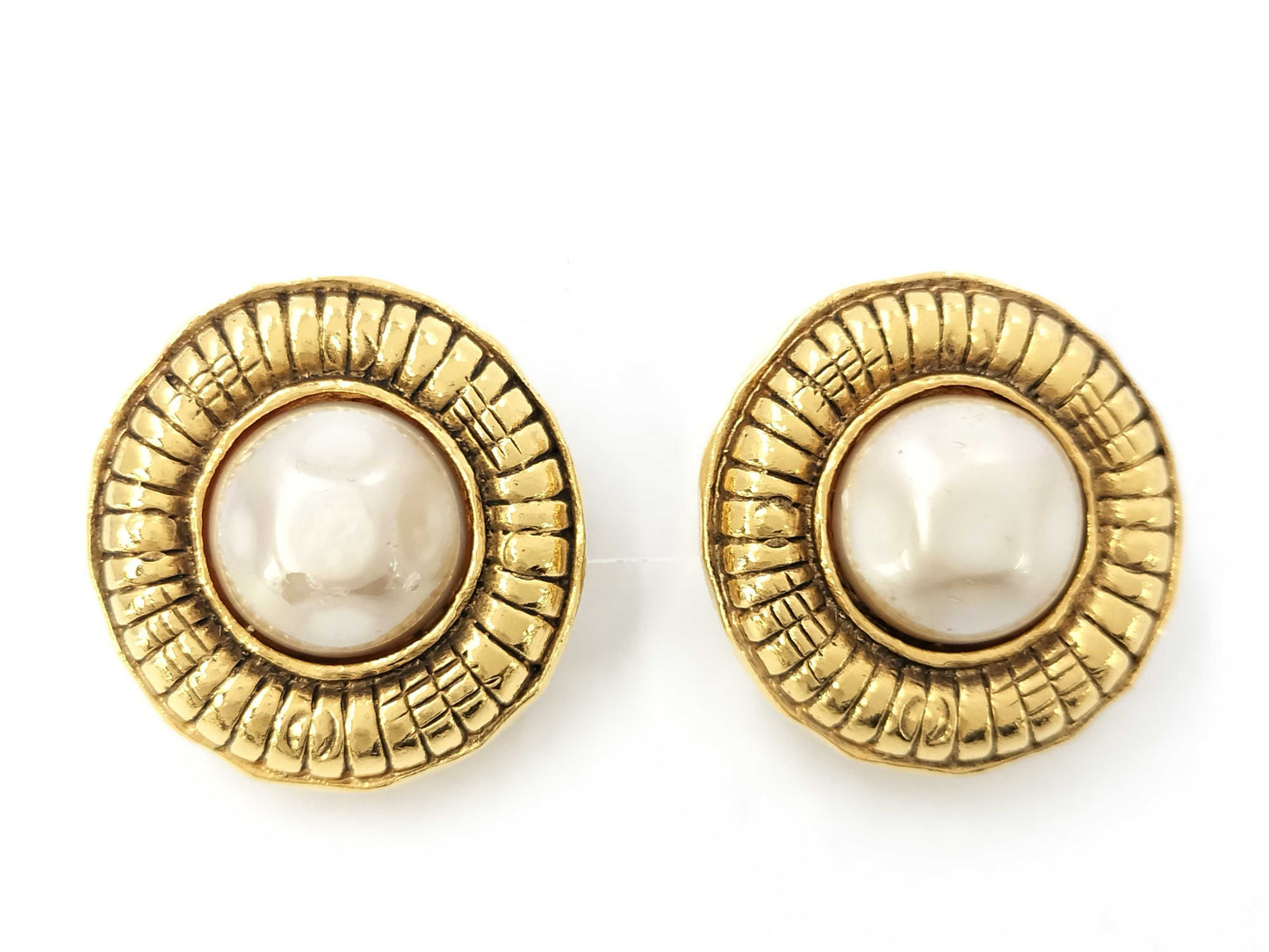 CHANEL Faux Pearl Earrings