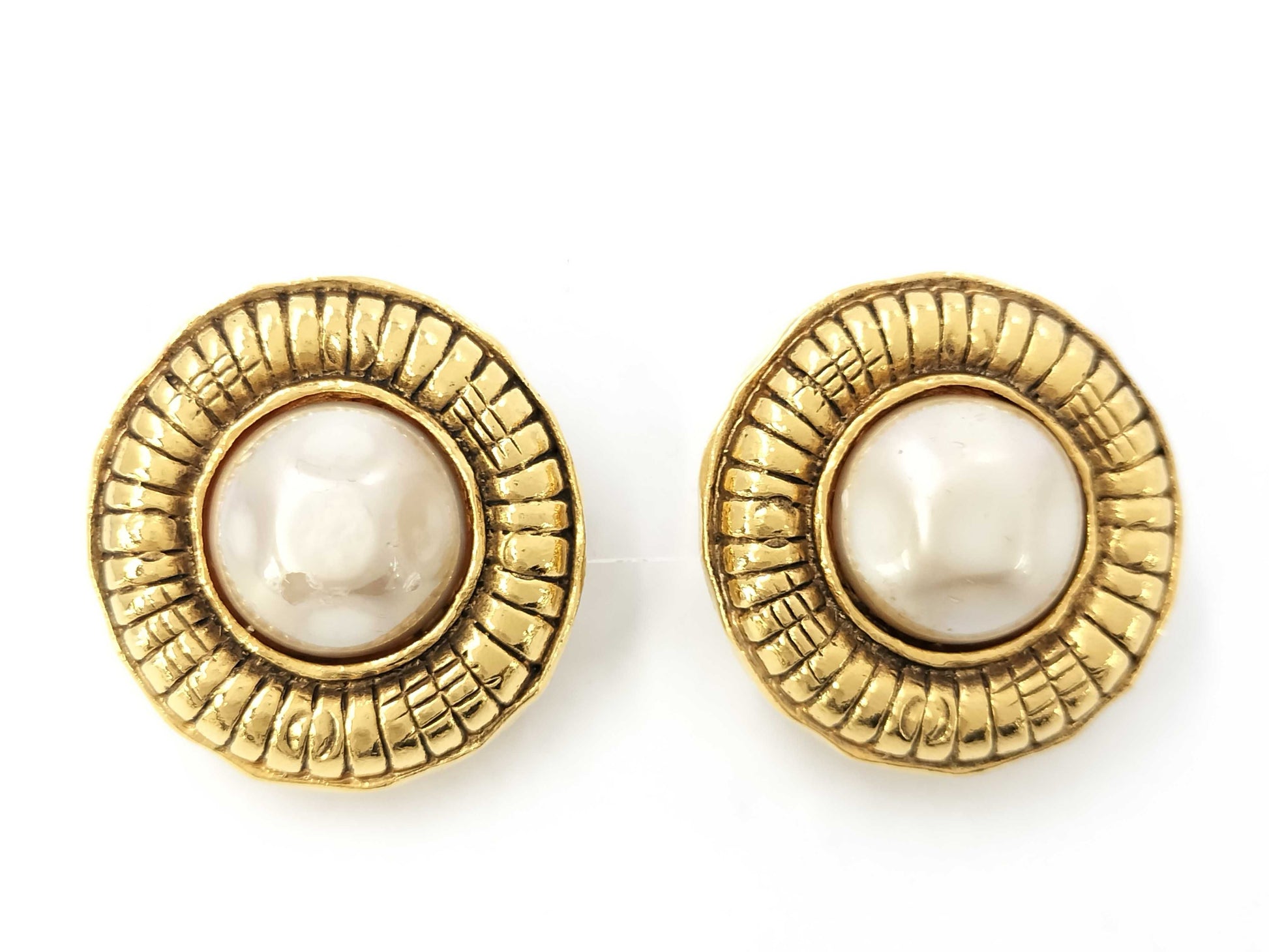CHANEL Faux Pearl Earrings