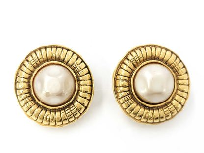 CHANEL Faux Pearl Earrings