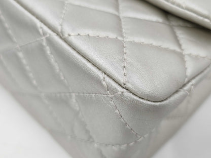 CHANEL Chain Shoulder Bag 2.55 Medium Matelasse Calfskin Metallic Silver Hardware A37586 12 Series Shoulder Bag