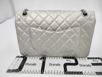 CHANEL Chain Shoulder Bag 2.55 Medium Matelasse Calfskin Metallic Silver Hardware A37586 12 Series Shoulder Bag