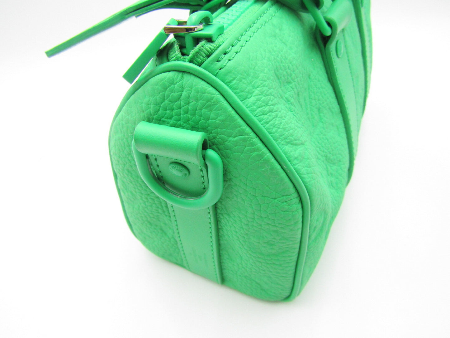 LOUIS VUITTON Keepall Bandouliere 25 M20929 Taurillon Leather Green Name Tag Handbag