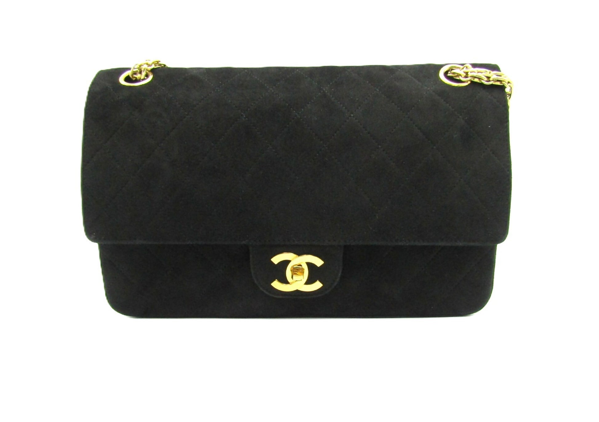 CHANEL CHANEL Matelasse Chain Shoulder Bag 25 A01112 Double Flap Suede Black Shoulder Bag