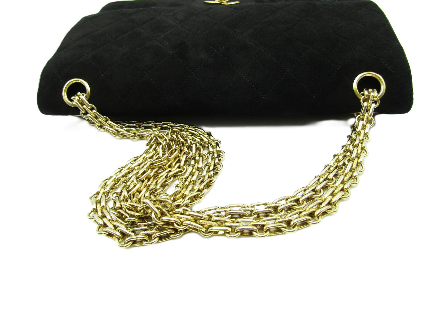 CHANEL CHANEL Matelasse Chain Shoulder Bag 25 A01112 Double Flap Suede Black Shoulder Bag
