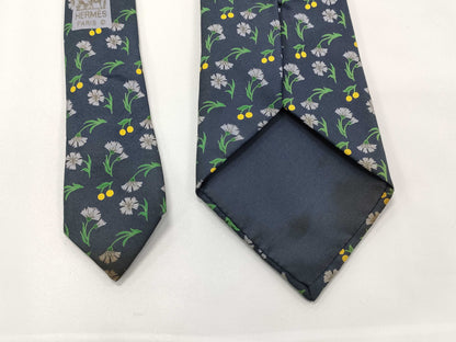 HERMES floral necktie