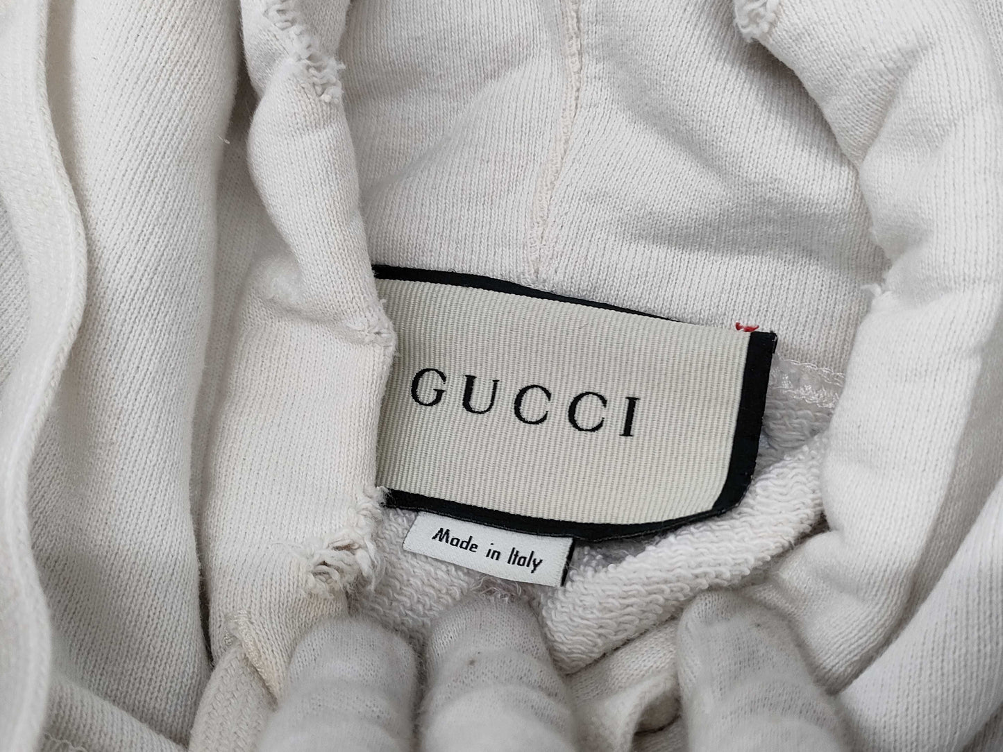 GUCCI think thank distressed hoodie, XL, top