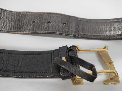 GUCCI GG Canvas Boots Motif Buckle Belt