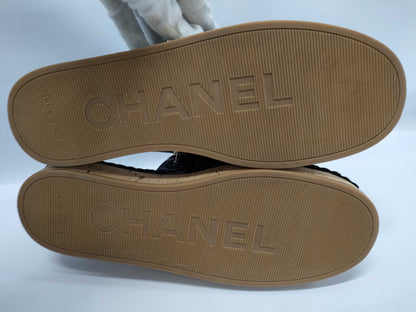 CHANEL Coco Mark Matelasse Slingback Sandals, Size 36