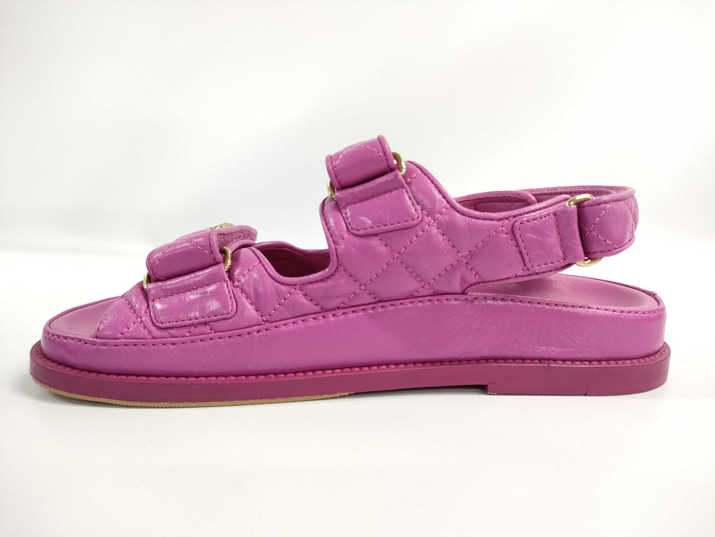 CHANEL Coco Mark Matelasse Hooded Sandals, Size 38