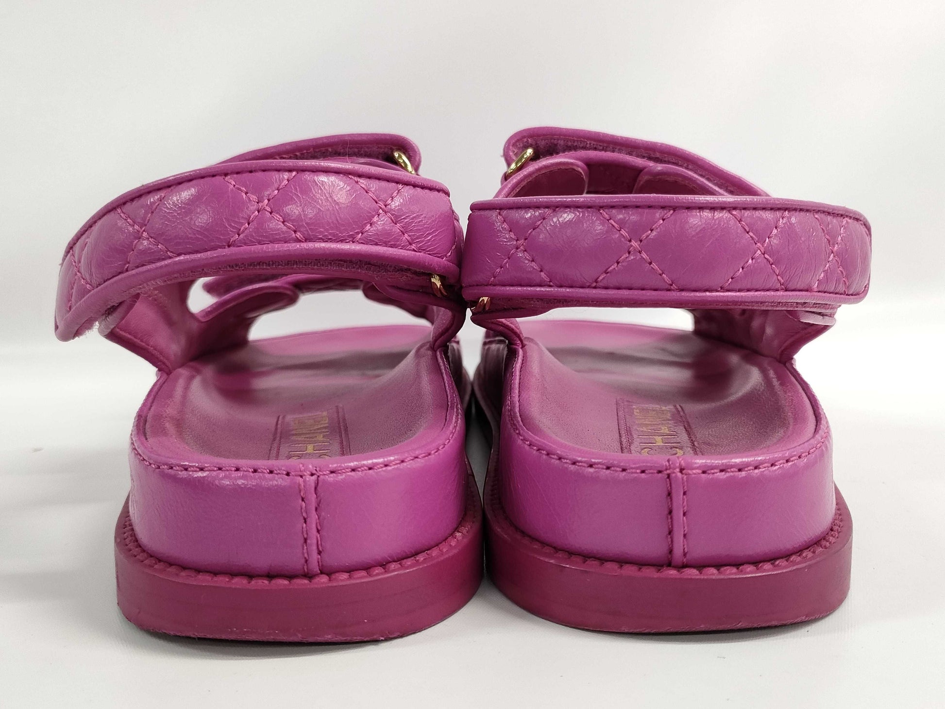 CHANEL Coco Mark Matelasse Hooded Sandals, Size 38