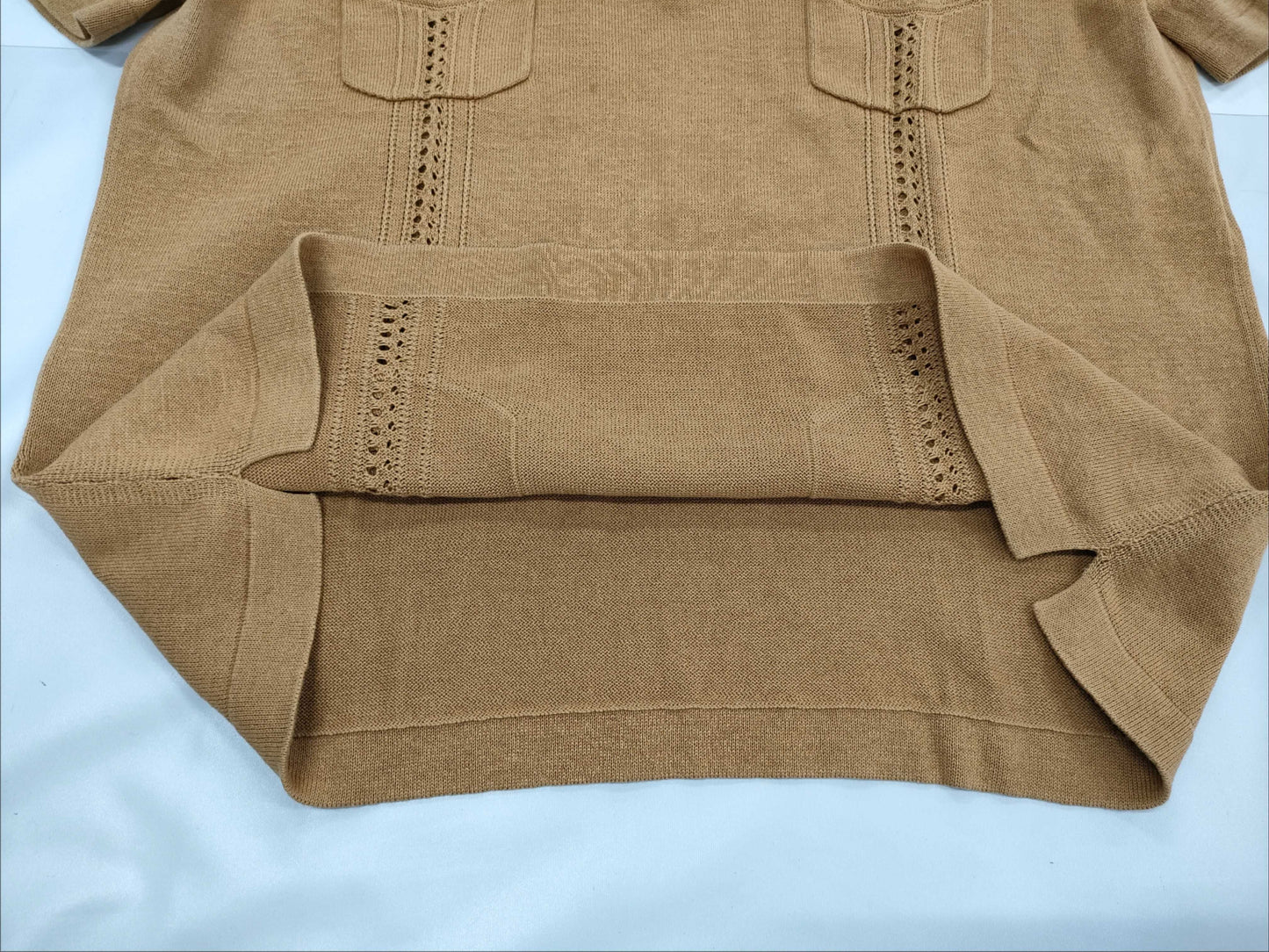 CHANEL Coco Mark Openwork Polo Shirt, Size 44, Tops