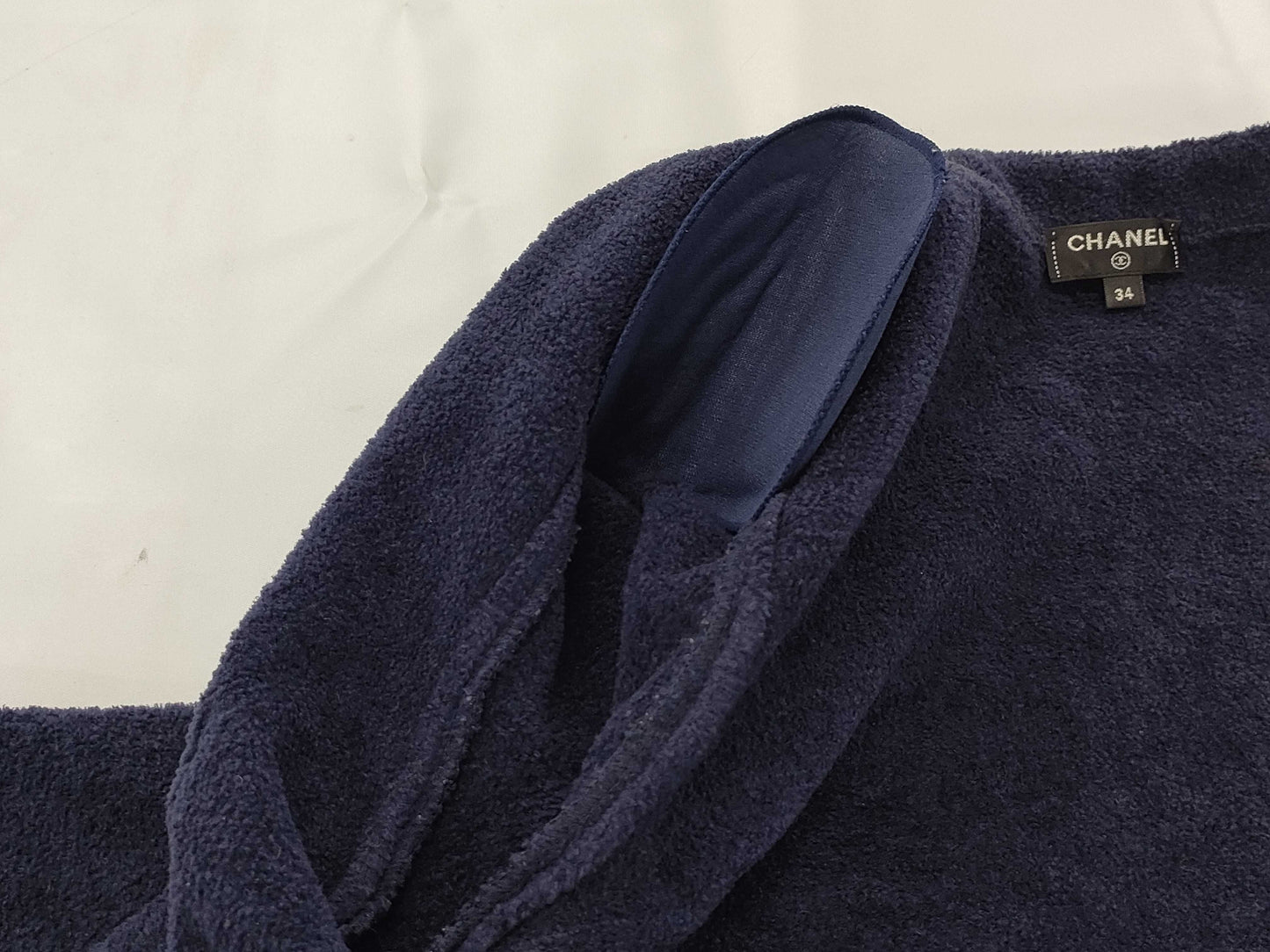 CHANEL Coco Mark Chain Stitch Pile Knit Jacket, Size 34