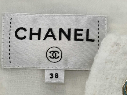 CHANEL Coco Mark Tweed Lace-Up Chain Dress, Size 38