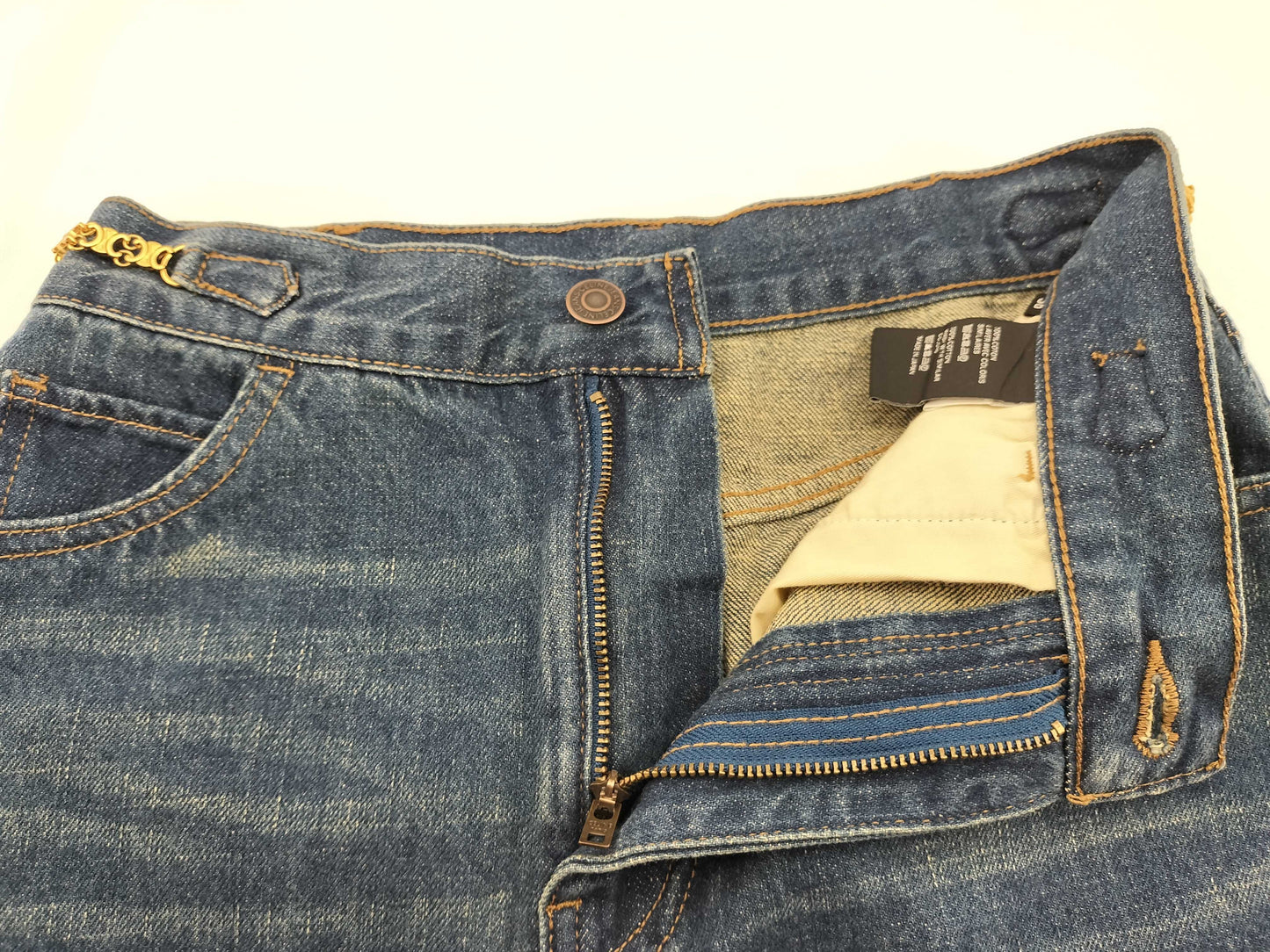 CELINE Triomphe denim skirt