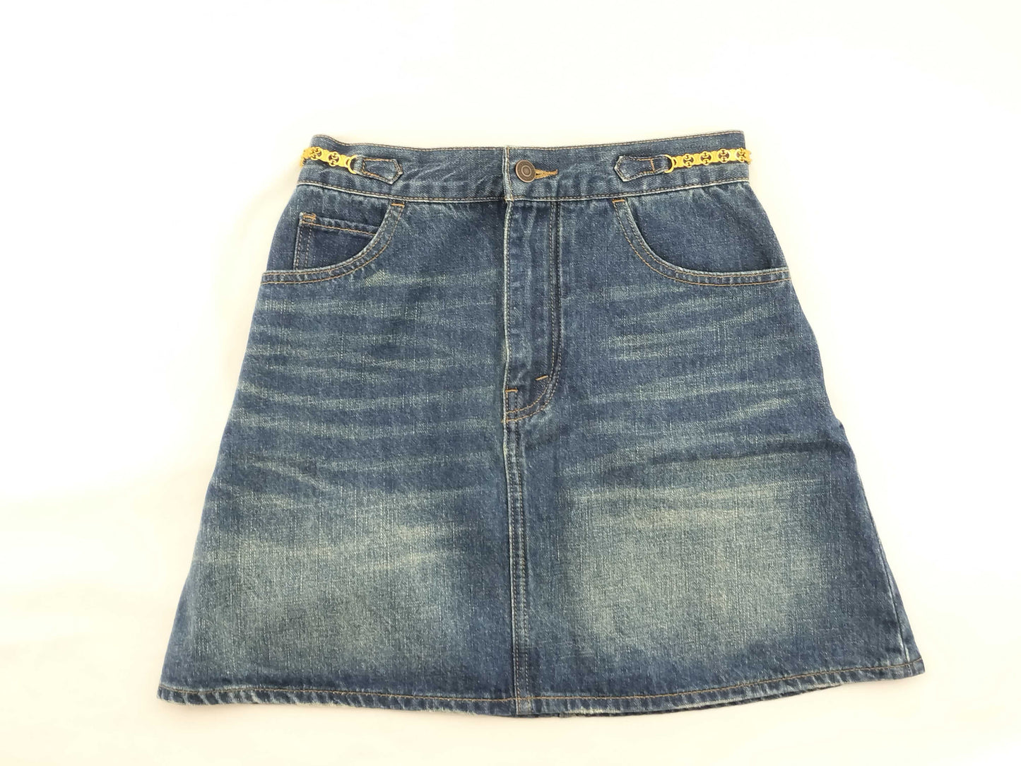 CELINE Triomphe denim skirt