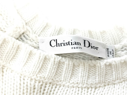 Dior Frill Sleeve Cashmere Knit Top, Size 36