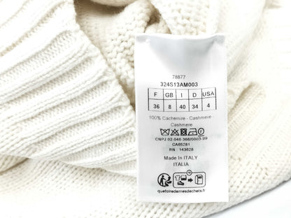 Dior Frill Sleeve Cashmere Knit Top, Size 36