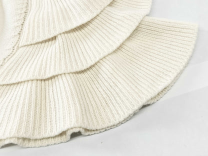 Dior Frill Sleeve Cashmere Knit Top, Size 36