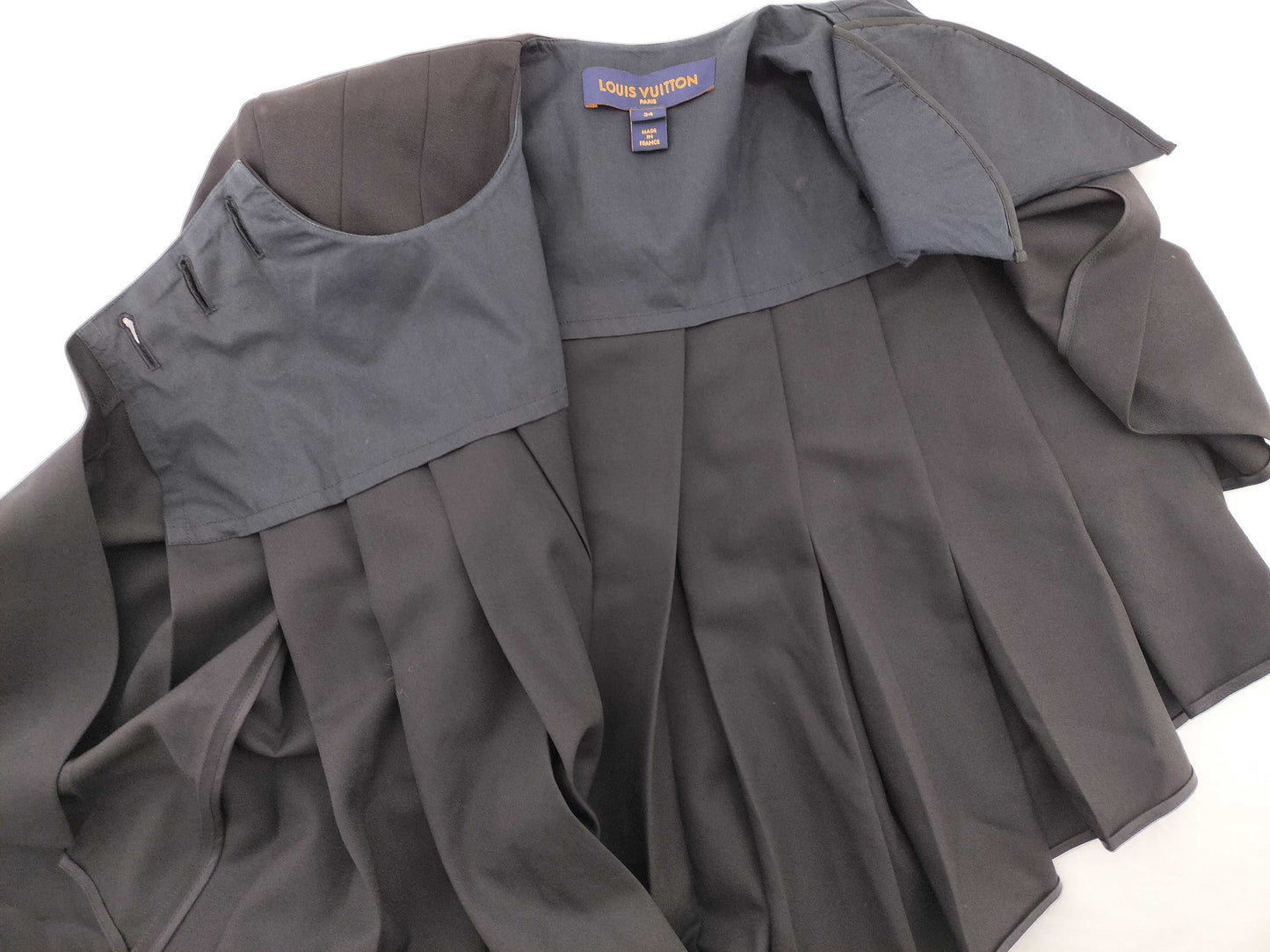 LOUIS VUITTON Asymmetrical Pleated Cape Jacket