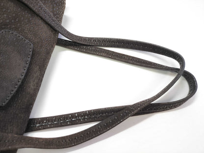 PRADA Ostrich Jackie Suede Mini Boston Handbag