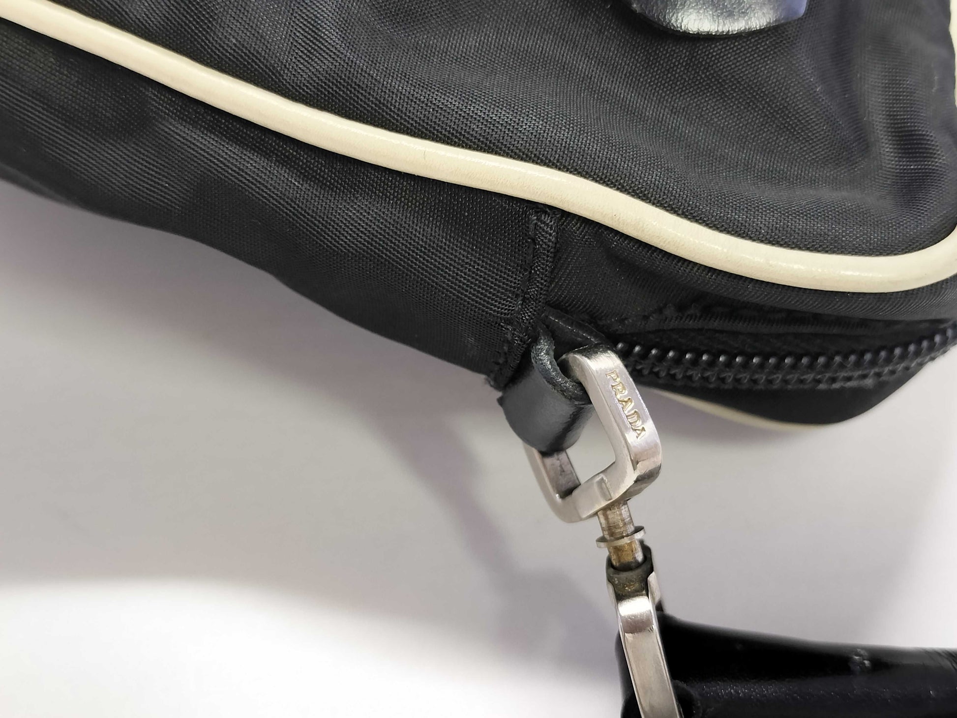 PRADA Nylon Flower Brooch Handbag