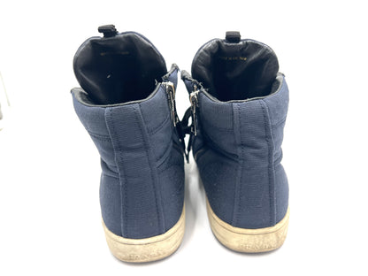 PRADA 3T 6186 High-Top Navy Sneakers, Size 38 1/2