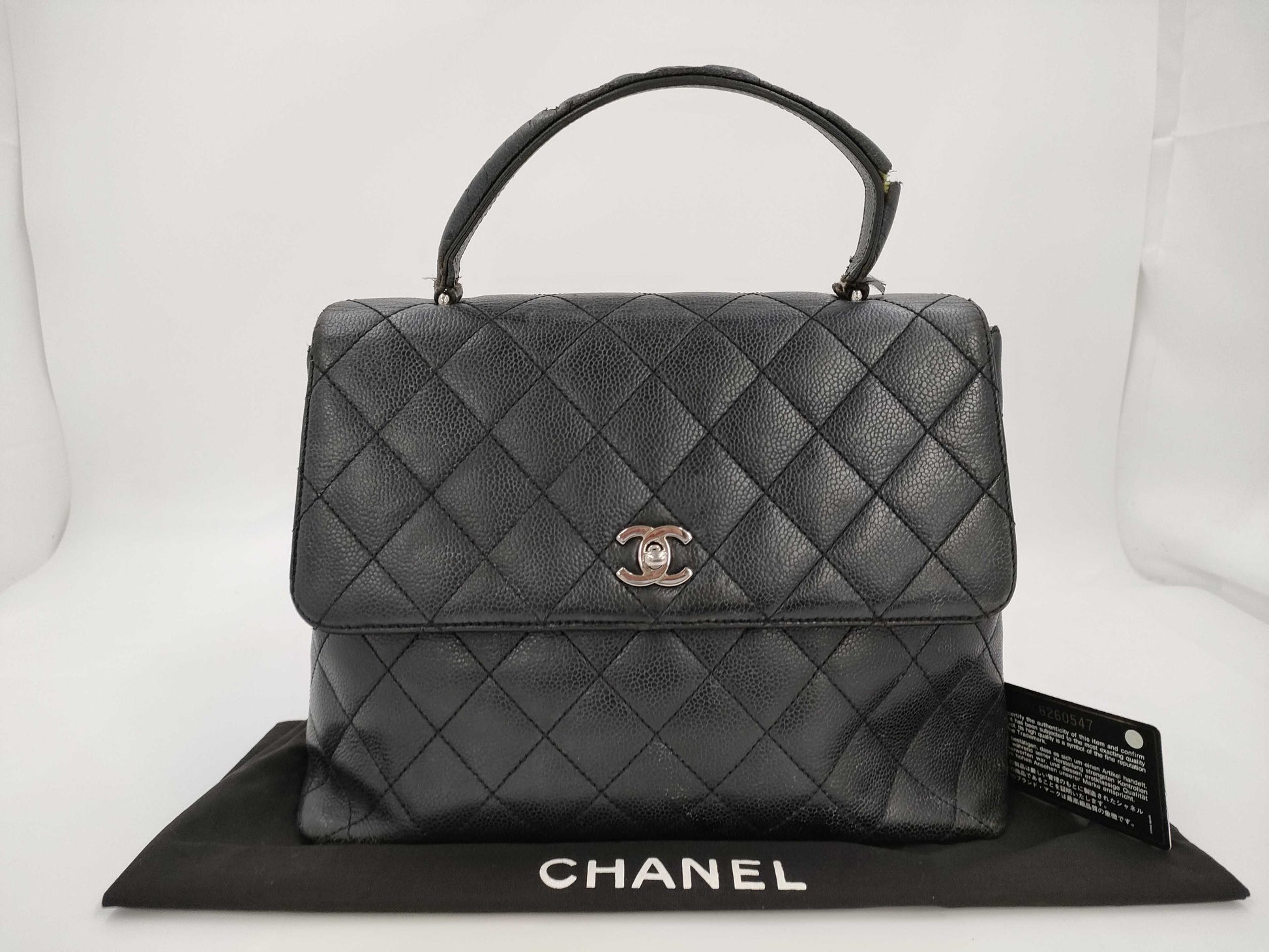 CHANEL Caviar Skin Matelasse Hand Bag