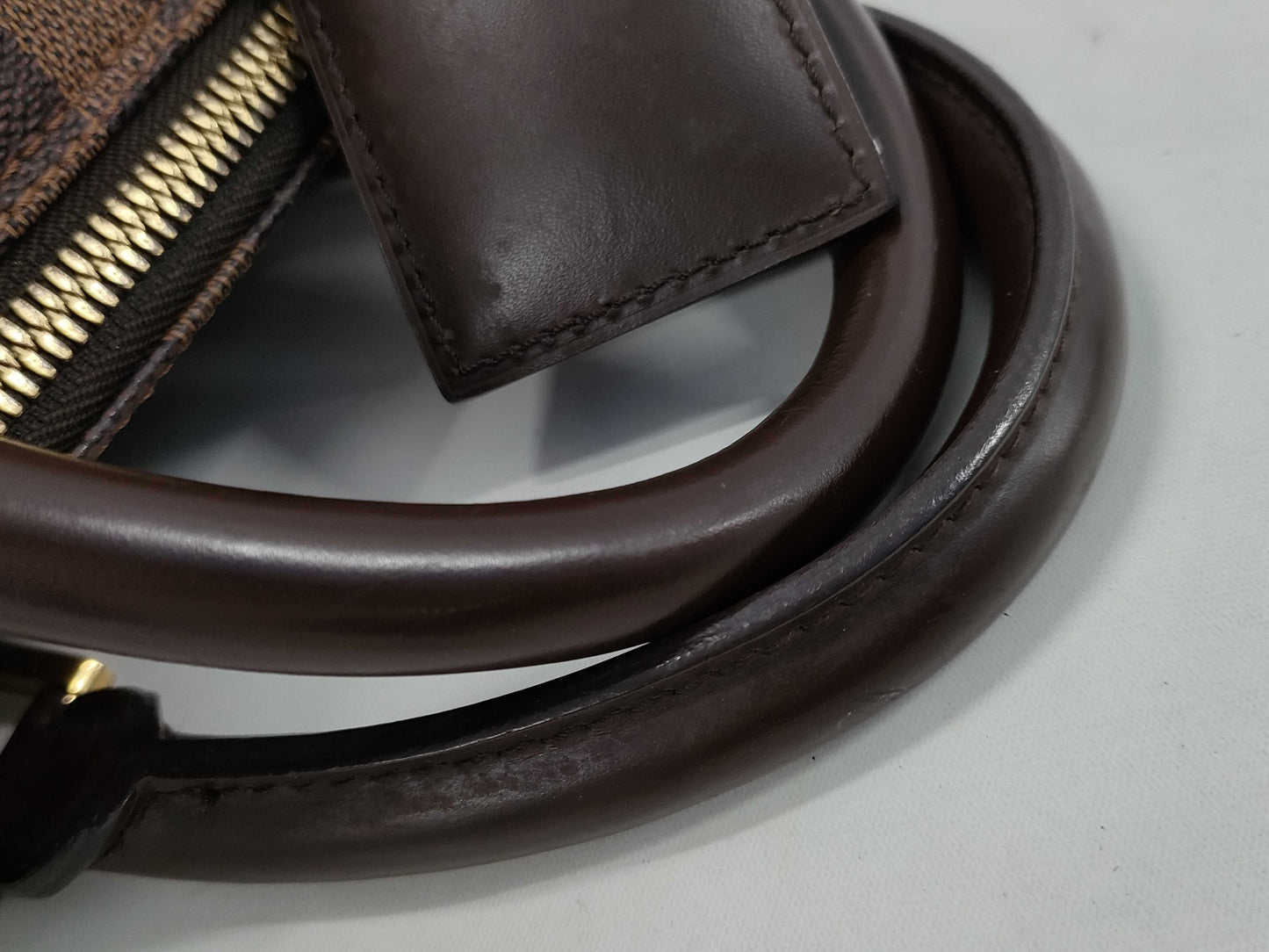 LOUIS VUITTON Rivera GM Damier Ebene Boston Bag N41432 Brown with Gold Hardware, PVC Leather, AR1001 Boston Bag