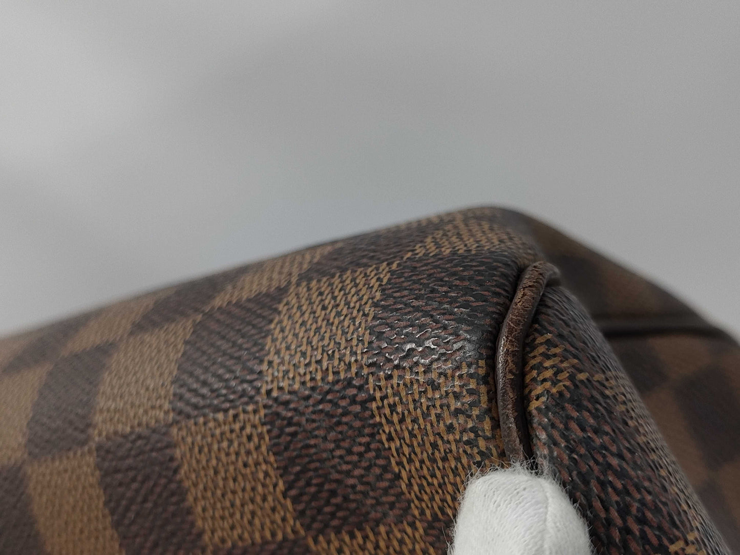 LOUIS VUITTON Rivera GM Damier Ebene Boston Bag N41432 Brown with Gold Hardware, PVC Leather, AR1001 Boston Bag