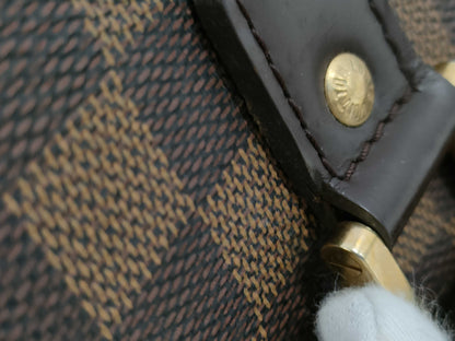 LOUIS VUITTON Rivera GM Damier Ebene Boston Bag N41432 Brown with Gold Hardware, PVC Leather, AR1001 Boston Bag