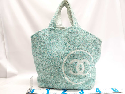 CHANEL Coco Beach Towel Pile Tote Bag with Pouch