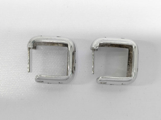 CHANEL CHANEL Silver 925 Logo Earrings 14.0g