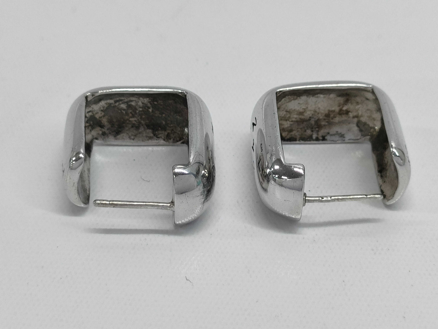CHANEL CHANEL Silver 925 Logo Earrings 14.0g
