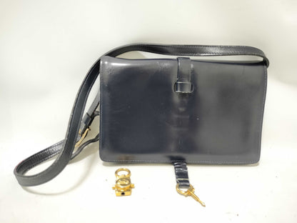 CELINE CELINE Leather Shoulder Bag Black Shoulder Bag