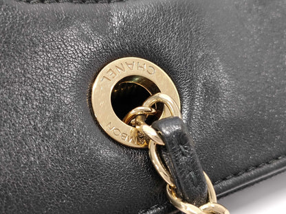 CHANEL Matelasse Lambskin Chain Tote Bag, Black, G Hardware, 23107851