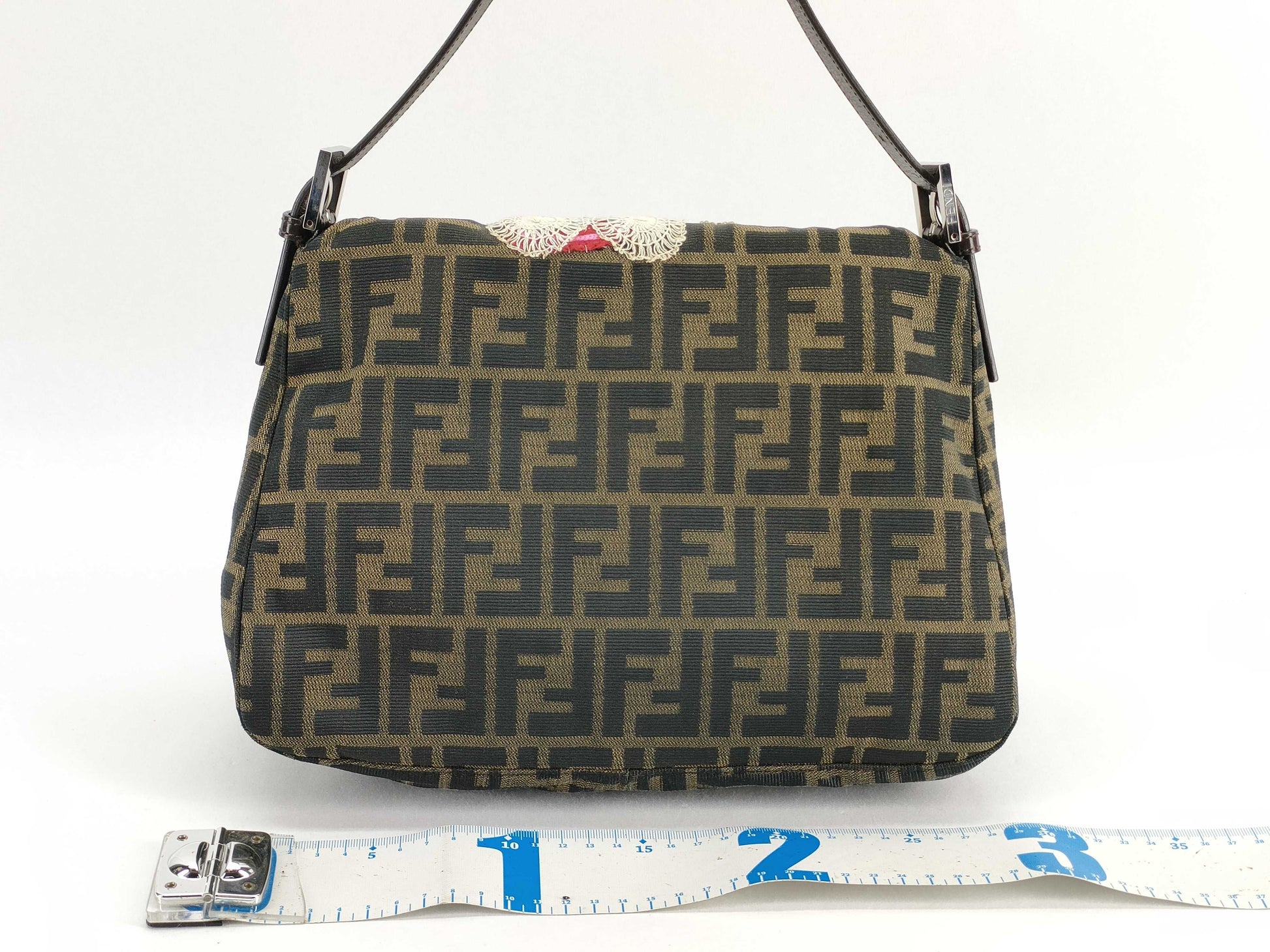 FENDI Zucca pattern Fendi Mamma Bucket embroidered handbag/shoulder bag