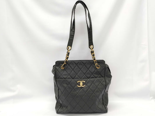CHANEL Matelasse Chain Shoulder Bag, BC Grade, Seal Included, No. 3, Warranty Card Included, Black Tote Bag