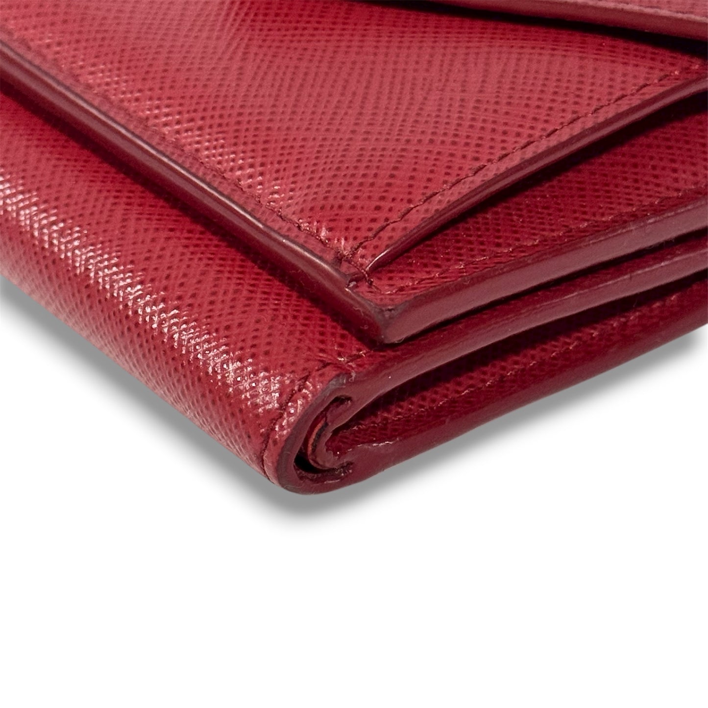 PRADA Saffiano Metal Lettering Logo Tri-fold Wallet, Compact FOUCO, W10cm x H7cm x D3cm