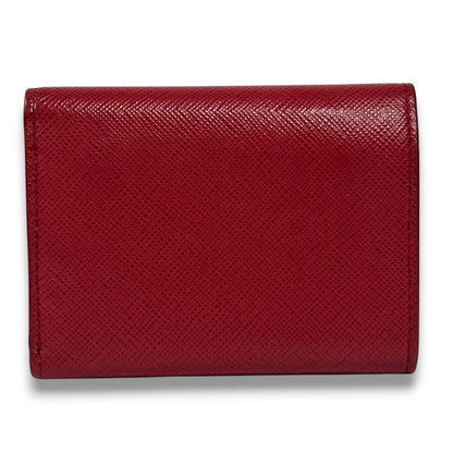 PRADA Saffiano Metal Lettering Logo Tri-fold Wallet, Compact FOUCO, W10cm x H7cm x D3cm