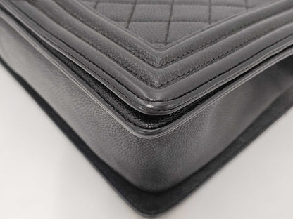 CHANEL Boy Chanel Caviar Leather Chain Shoulder Bag, Black, No. 23