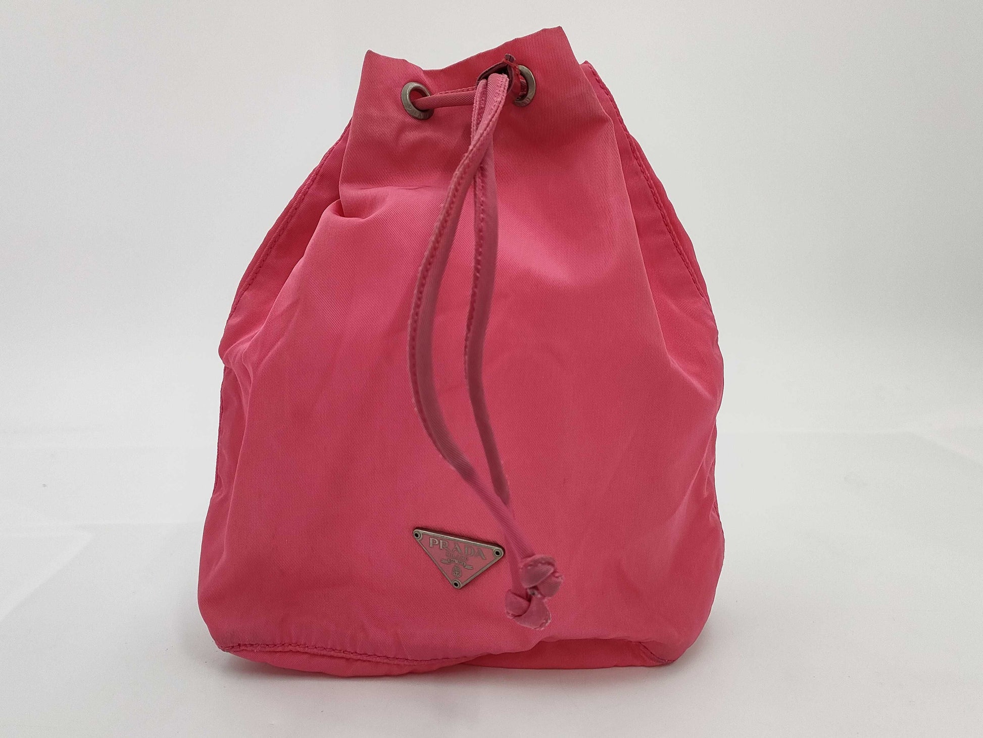 PRADA PRADA Prada Nylon Drawstring Pouch Drawstring Bag Pink Pouch