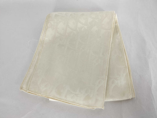 Dior Trotter Trotter Scarf with Ribbon Tie, Silk, White