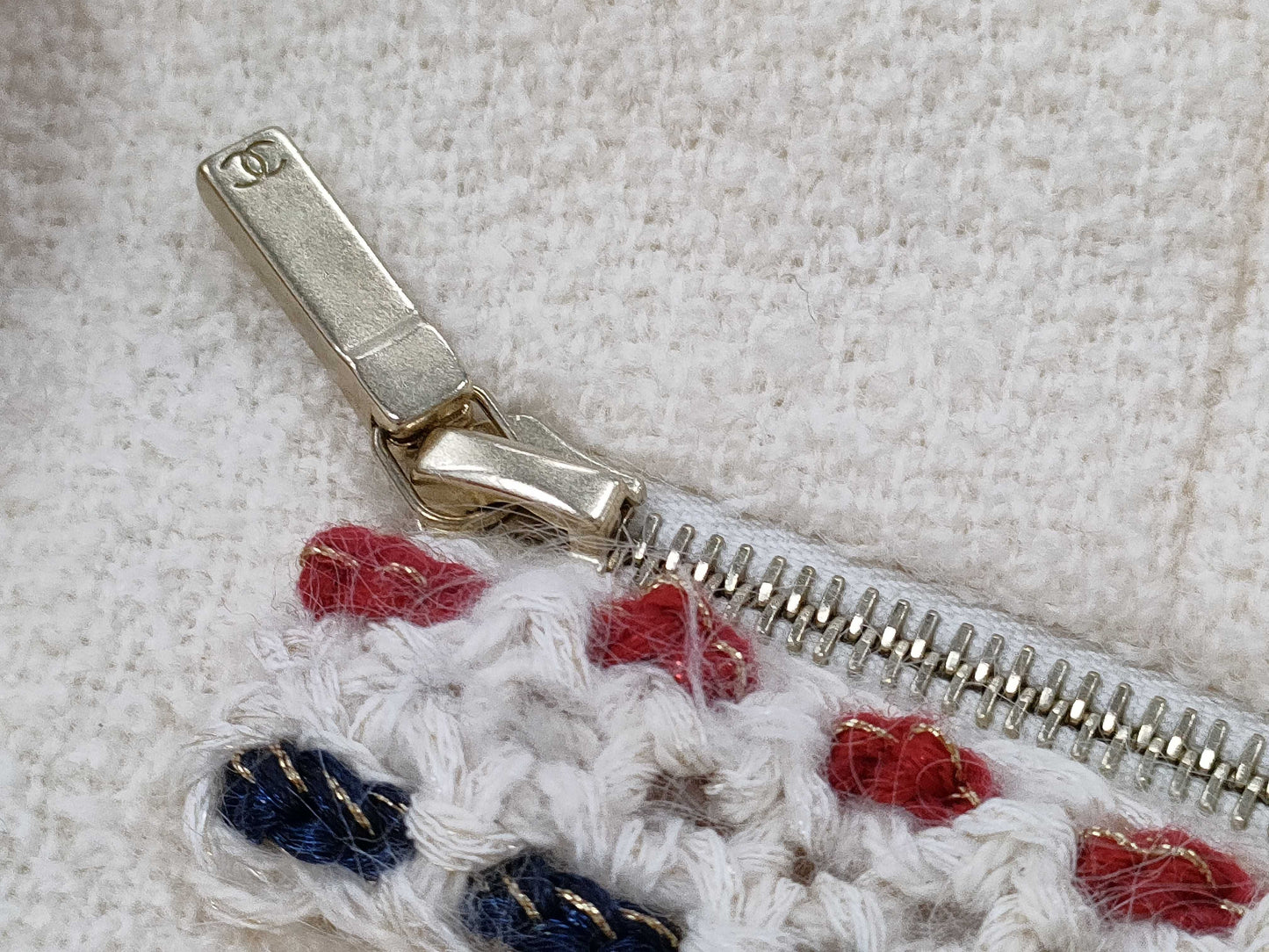 CHANEL CHANEL 18A Trimmed Tweed Jacket Ecru Size 34 Jacket Jacket