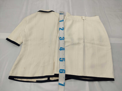 CHANEL VINTAGE Jacket Set, Size 42, White, Coco Mark Buttons, Other Apparel