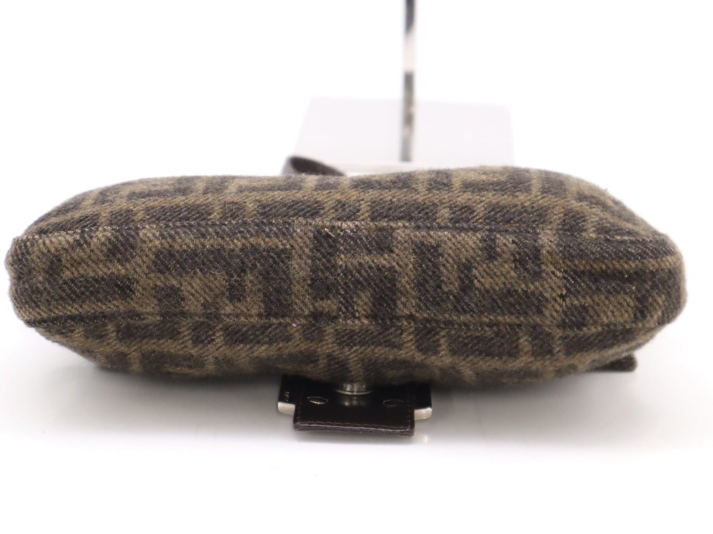 FENDI Wool and Leather Zucca Pattern Mamma Bucket One-Shoulder Bag Beige Brown Shoulder Bag