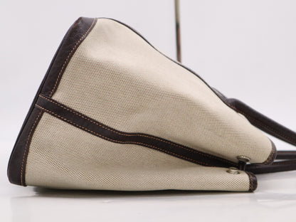 HERMES Toile H Buffle Skipper Tote Bag with "C" Stamp, Garden Party, Optical H, Brown