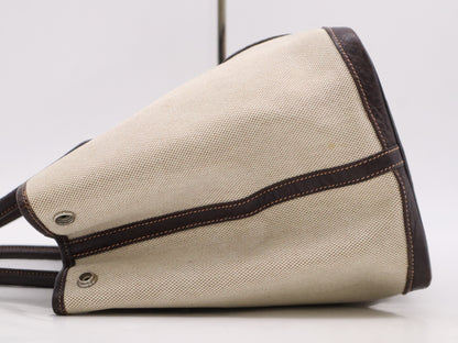 HERMES Toile H Buffle Skipper Tote Bag with "C" Stamp, Garden Party, Optical H, Brown