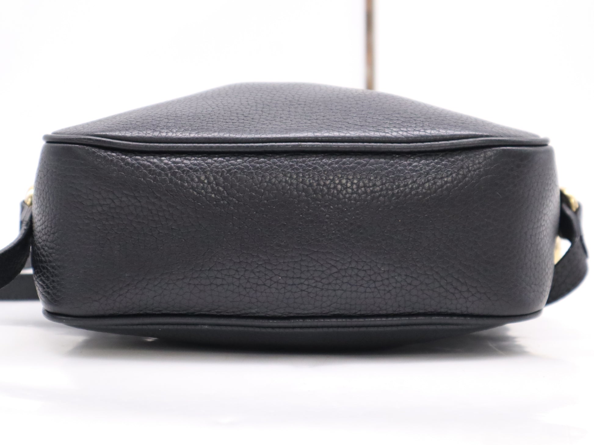 GUCCI 308364 Leather Soho Fringe Interlocking G Shoulder Bag Black